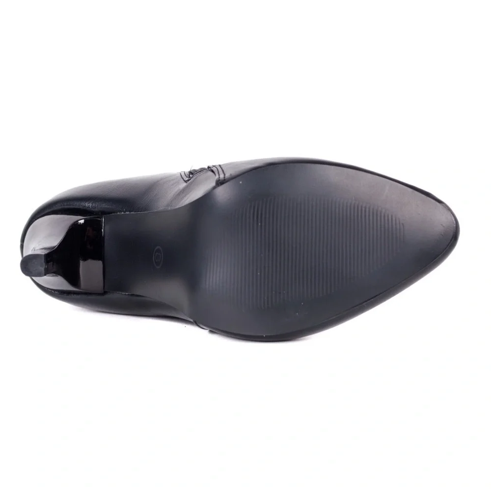 Women Short Faux Leather Heeled Fashion Boots, 10" - Picture 3 of 3